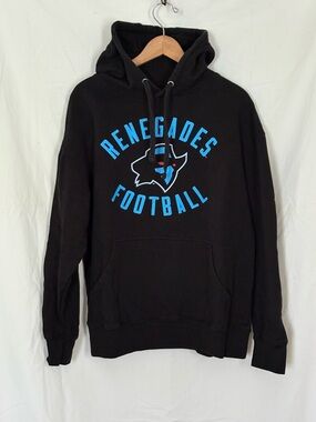 DALLAS RENEGADES XFL Football Pullover Sweatshirt Hoodie, Black, Size L